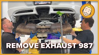 Porsche Cayman S 987 Exhaust Removal [upl. by Critchfield]