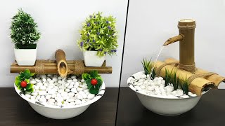 Making 2 Easy DIY Bamboo Water Fountains  Amazing Bamboo Waterfall Fountain  Fountain Making Ideas [upl. by Stila230]