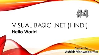 VB Net Hello World Program in Hindi [upl. by Ybreh]