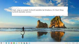 Start stop or restart ActiveX Installer In Windows 10 Start or Stop ActiveX Installer service 2024 [upl. by Adeuga]