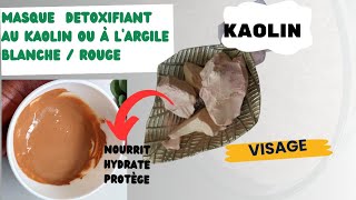 Masque Purifiant au kaolin réduit les imperfections visages boutons poredilates [upl. by Aenal]