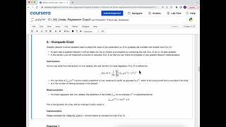 Machine Learning Coursera  Lab Linear Regression [upl. by Rosamund]