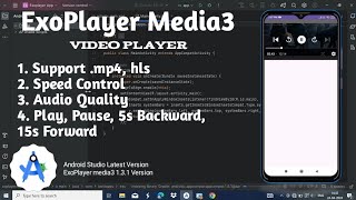 Exoplayer media3 video player in Android studio  video player in android studio  media3 [upl. by Livesay108]