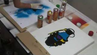 Grenade Stencils By FAKE Street art canvas [upl. by Llenrac]