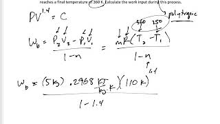 Thermodynamics  42 Moving Boundary Work in a polytropic process [upl. by Adiesirb]