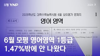 6월 모평 영어 1등급 비율 147 그쳐…평가원 quot적정 난도 유지하겠다quot 2024 7 6  YNP News [upl. by Latsryc896]