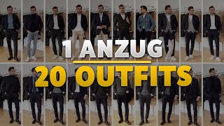 20 Outfits mit EINEM Anzug  Stylingtipps für Männer [upl. by Ardelle]