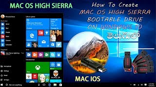 how to make mac bootable usb on windows 10 in telugu  Mac High Sierra  Windows 10 [upl. by Siradal435]