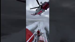 Falmouth RNLI winch training with UK Coastguard helicopter RNLI [upl. by Antoinetta234]