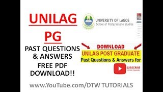 UNILAG Postgraduate Past Questions Free PDF Download with Solutions [upl. by Berns]