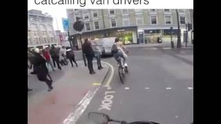 CYCLIST GIRL GETS REVENGE ON CATCALLING VAN DRIVERS [upl. by Ledua]