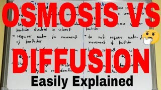 Osmosis vs DiffusionDifference between osmosis and diffusionOsmosis and diffusion difference [upl. by Crean751]