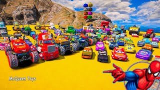 Cars McQueen Monster Truck 8x8 Ryan Laney APB Police Jackson Storm SuperFly Disney Pixar Cars Racing [upl. by Mairim]