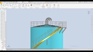 Autodesk inventor Create Staircase Around Silo With Handrail Exercise 45 [upl. by Selle]