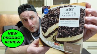 NEW PRODUCT  Tesco Cookies amp Cream Pie REVIEW  Why the channel has a new name [upl. by Noicnecsa]