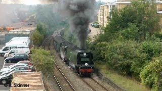 34067 Tangmere slogs up Exeter Bank with 34046 Braunton banking [upl. by Hasheem]