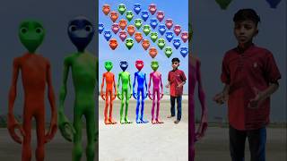 red green blue amp purple alien dancing and me Correct headmatching gameMagical video funny [upl. by Ahsital]