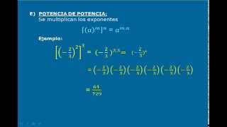 POTENCIACIÓN DE NÚMEROS RACIONALES  PROPIEDADES [upl. by Fonville]