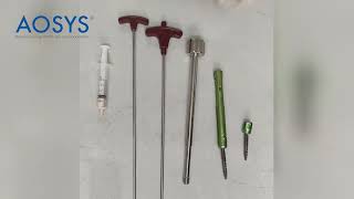 AOSYS bone Cement injecting device for spine pedicle screw fenestrated and MIS screw [upl. by Ebner]