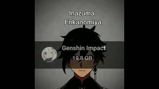 How much space does Genshin impact take genshinimpact genshin 原神 genshinshorts hoyoverse [upl. by Riane]