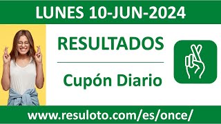 Resultado del sorteo Cupon Diario del lunes 10 de junio de 2024 [upl. by Kathe]