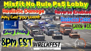 Wreckfest 24 Player No Rule Realistic Ps5 Lobby Week 18 [upl. by Yramliw200]