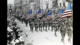 Famous American Military Marches  Footage parades World War I [upl. by Lednam]