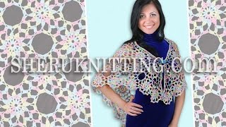 Crochet Round Motif Shawl Model 5 [upl. by Gerick]