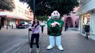 Dancing with Mexican Mascot Dr Simi [upl. by Akessej]