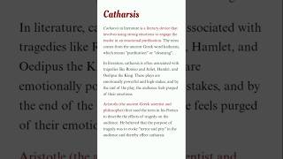 Literary term Catharsis  English Literature notes  shorts youtubeshorts english [upl. by Ariella]