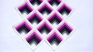 Como tejer el Cuadrado o muestra de colores N° 64 con granny square en rombos a crochet para colchas [upl. by Brenner64]