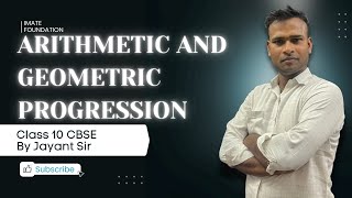 Arithmetic and Geometric Progression  Important Question  Class 10 CBSE  Part  4  By Jayant Sir [upl. by Gove]