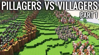 Minecraft  PILLAGERS VS VILLAGERS  Part 1 [upl. by Erbas37]