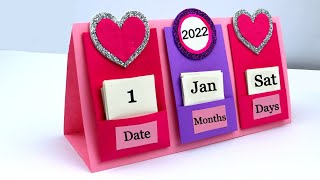 How to make New Year 2022 Desk Calendar  DIY Calendar  Handmade Desk Calendar  New Year Crafts [upl. by Arch544]