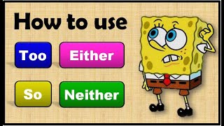 TOO SO EITHER NEITHER  How to Agree and Disagree in English  With Quiz Questions amp Answers [upl. by Decca]