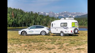 Tesla Model Y Towing Camper 1400 miles from CO to ID Had to drop trailer [upl. by Grider]