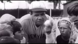 Babe Ruth Teaching Kids How To Throw A BaseBall [upl. by Showker244]